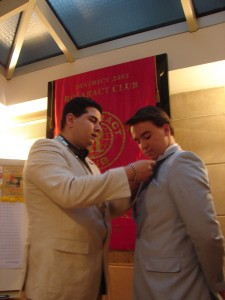 copy-of-dsc00258 Mr. Asparuh Karastoyanov at the induction ceremony, receiving the pin of the club from the President Mr. Dimiter Mandradjiev